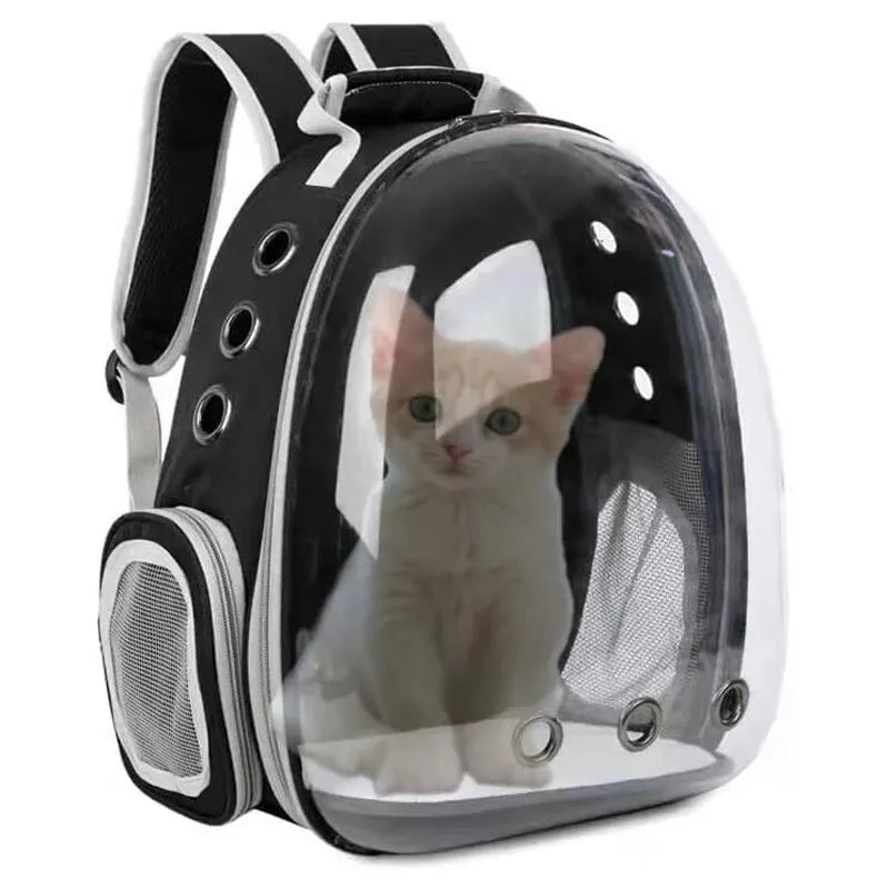 Mochila para transportar animais de estimação, cápsula transparente, bolha, animal de estimação, pequeno, filhote, gatinho, pássaro, respirável, para viagem